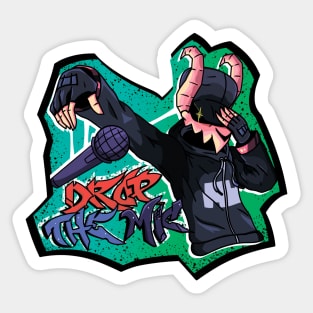 fnf tabi graffiti drop the mic Sticker